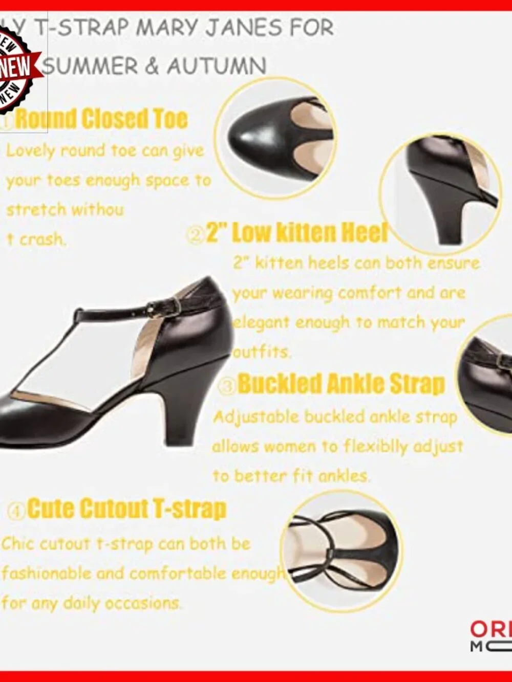Kitten Heel Mary Jane Pumps Suede T-Strap Round Toe Dress Shoes Size 4-13 M US